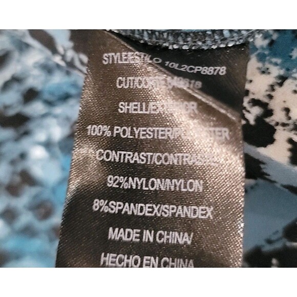 Womens Top Size 2X Blue Animal Print Leopard Striped Peasant Sheer - Picture 7 of 7